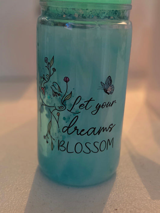 Premade Blue and white "Let your dreams blossom"