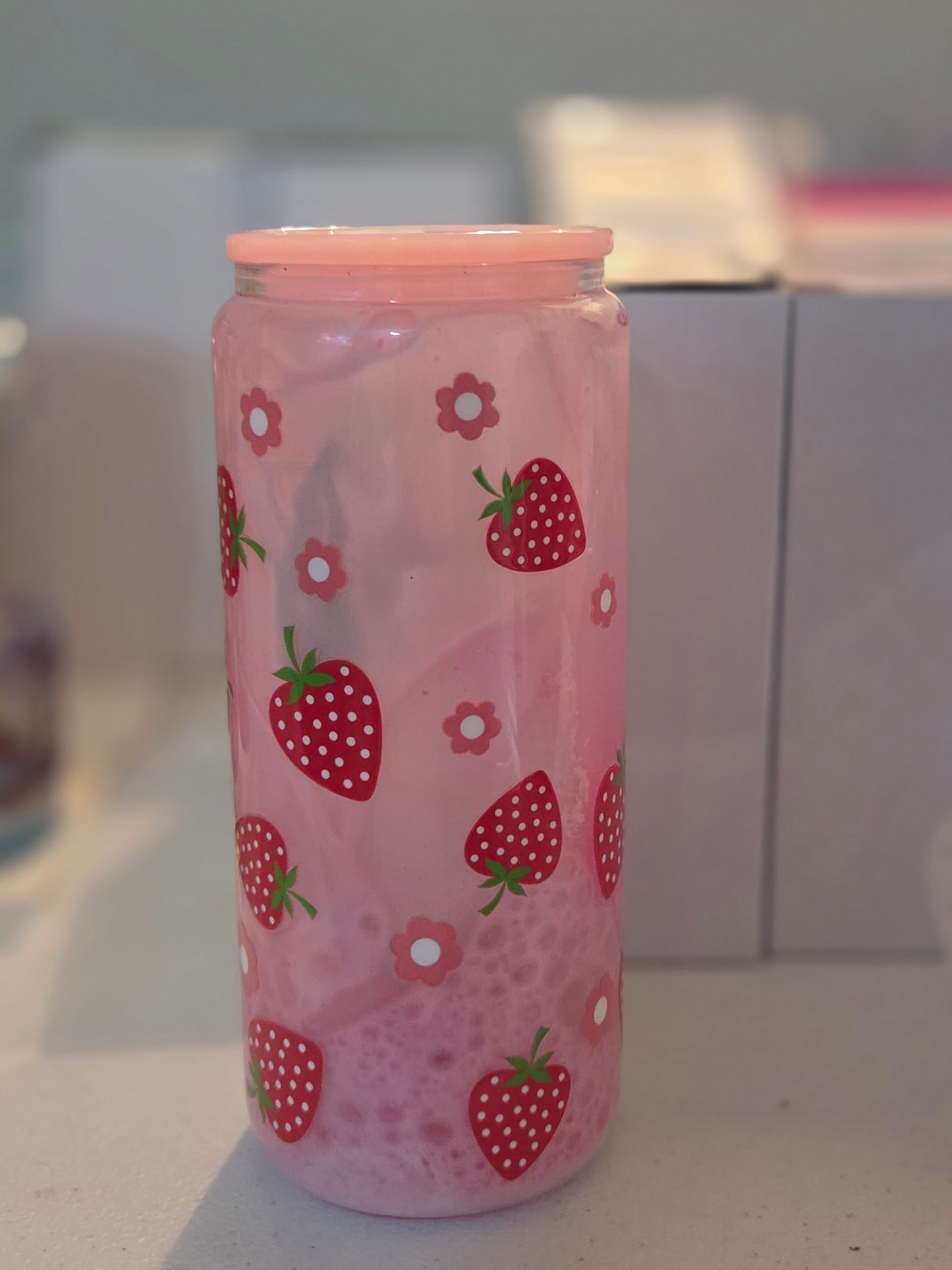 Premade "Strawberry Milk" tumbler